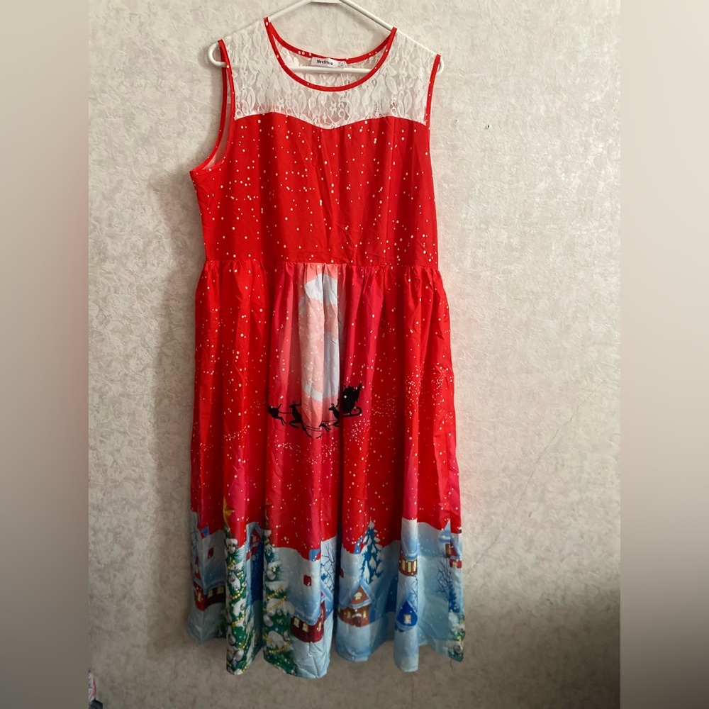Nextmia women's size 16 sleeveless red thin Christmas dress NWT